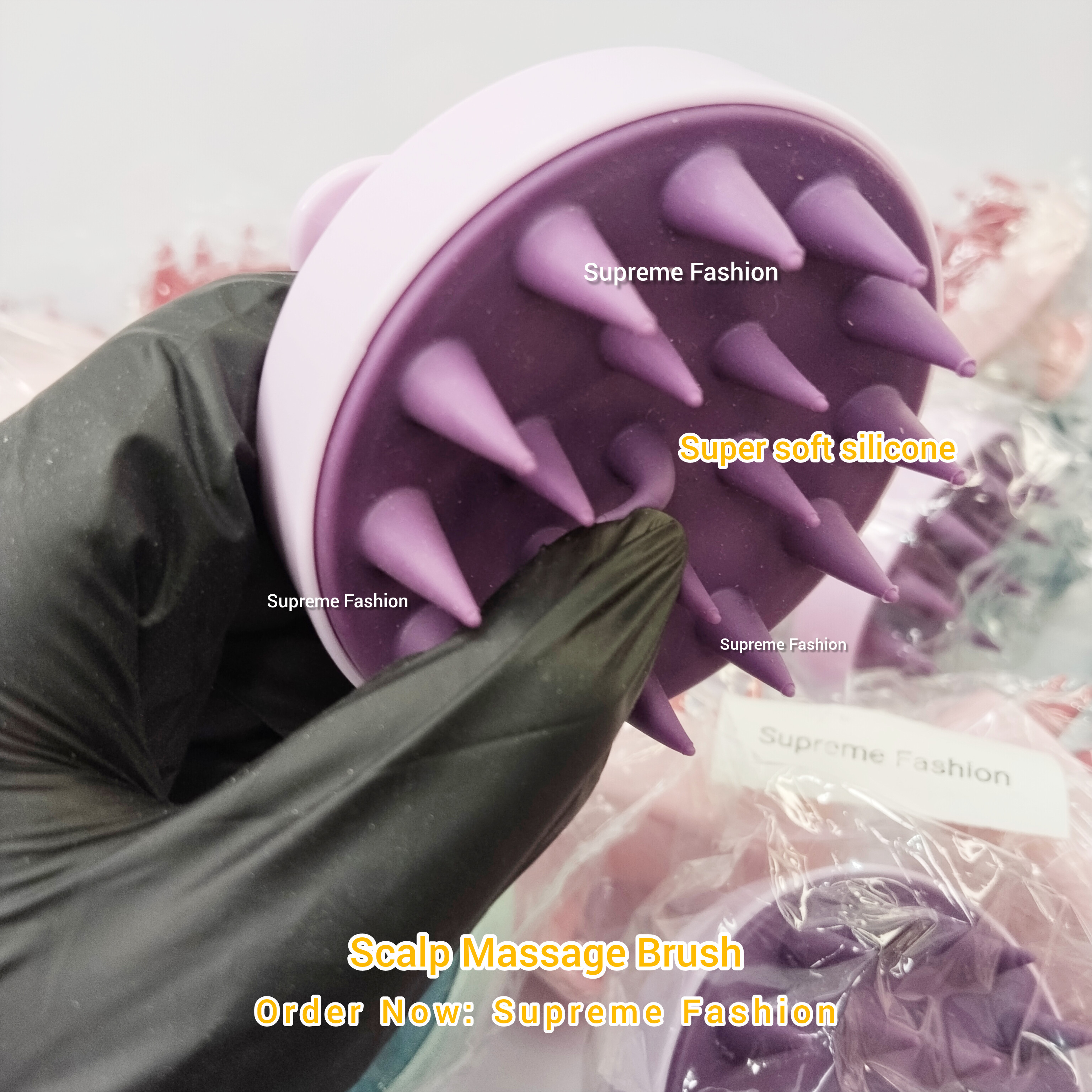 Soft silicone scalp massage brush