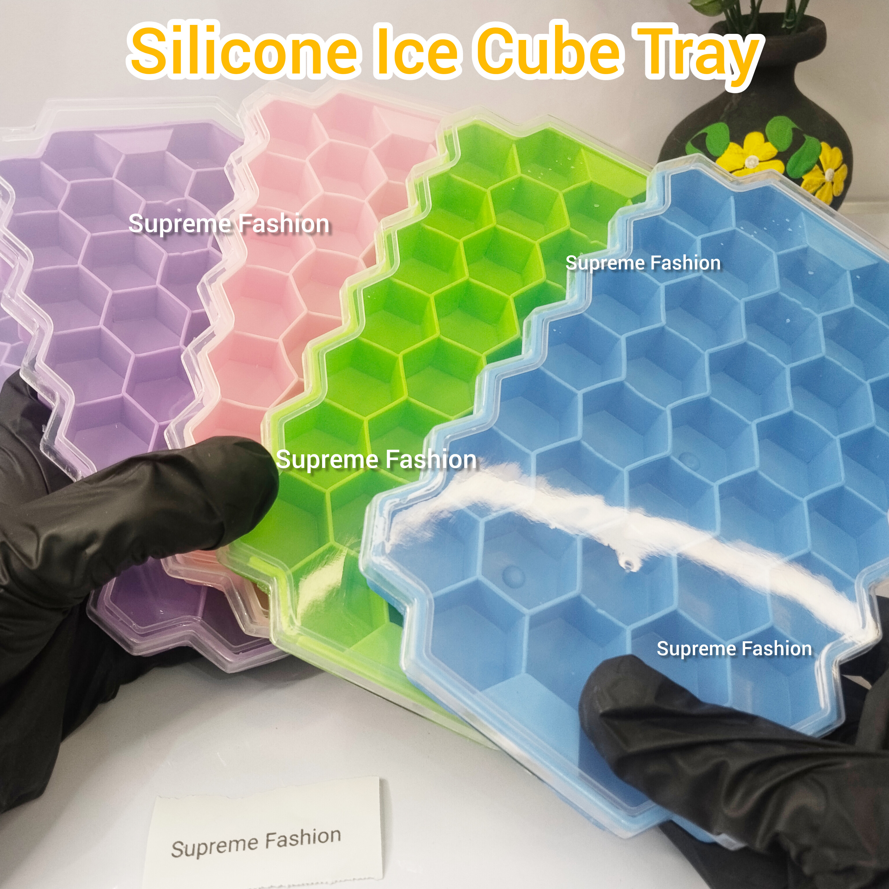 Silicone ice cube tray